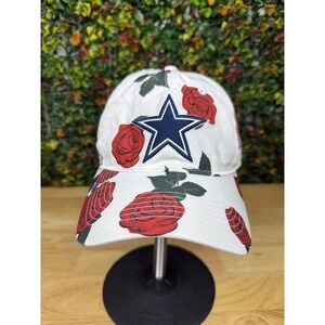 Dallas Cowboys NFL Pro Standard Rose Floral Hat Cap Strap‎ Back Roses White Red